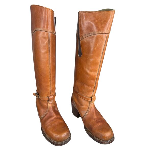 Vintage 70’s Bort Carleton Women Brown Leather Campus Boots Size US 7 - Picture 5 of 13